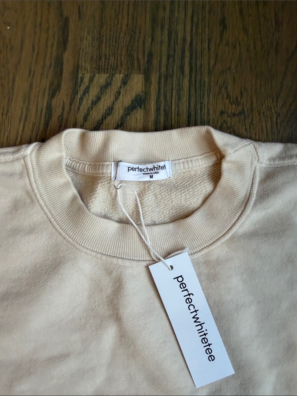 perfectwhitetee Women's Short-Sleeve Crewneck Sweater in Light Cream - Picture 5 of 6